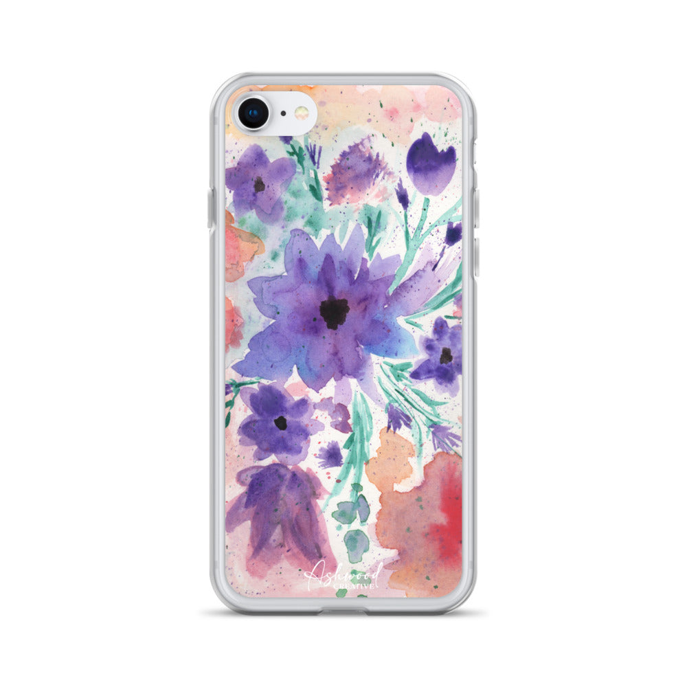 Watercolor Purple Flowers Case for iPhone®