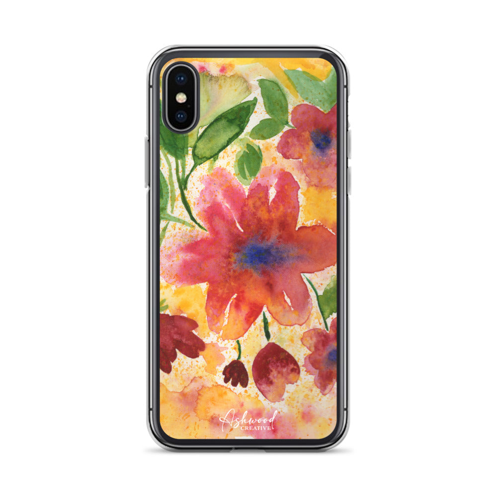 Watercolor Red Flowers Case for iPhone®