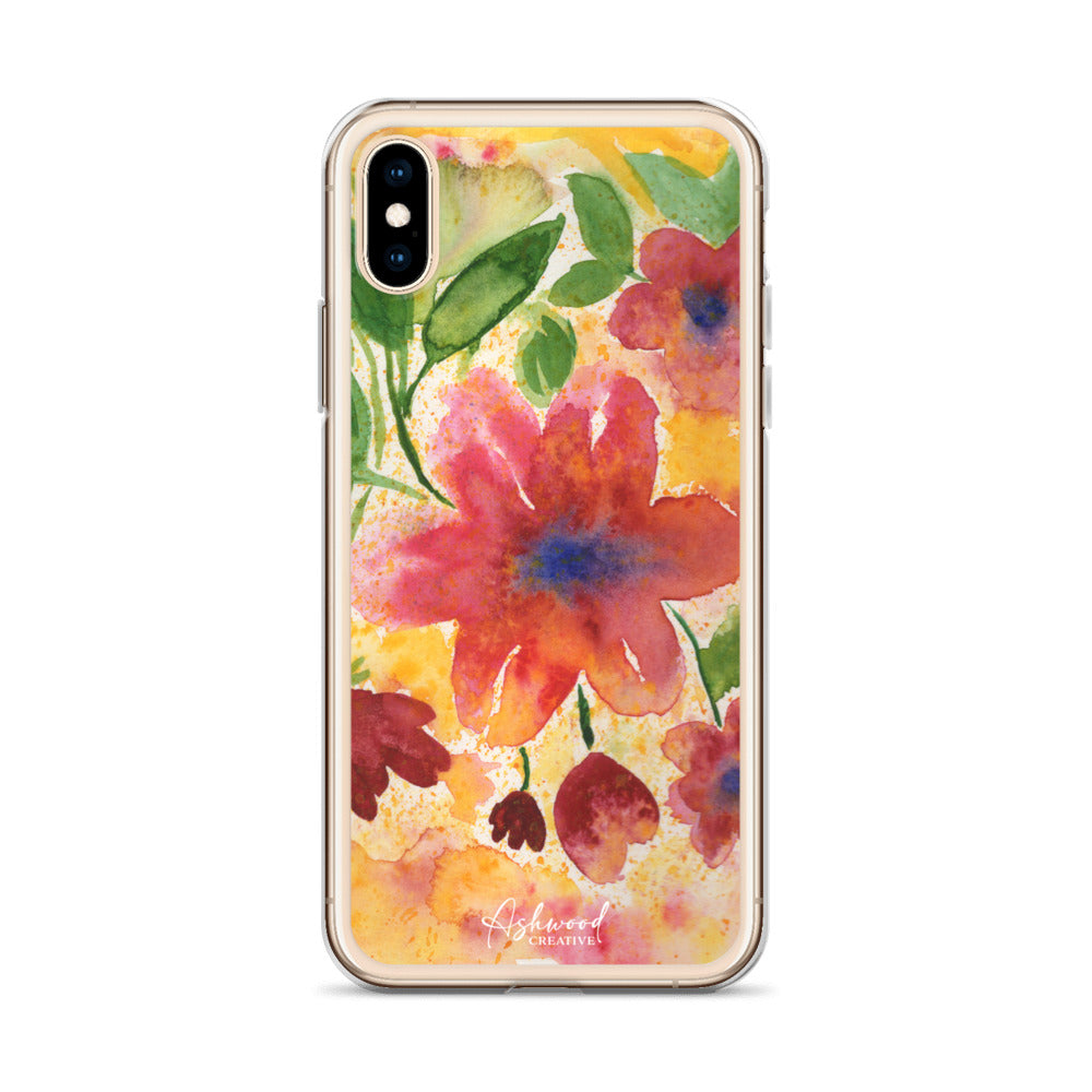 Watercolor Red Flowers Case for iPhone®