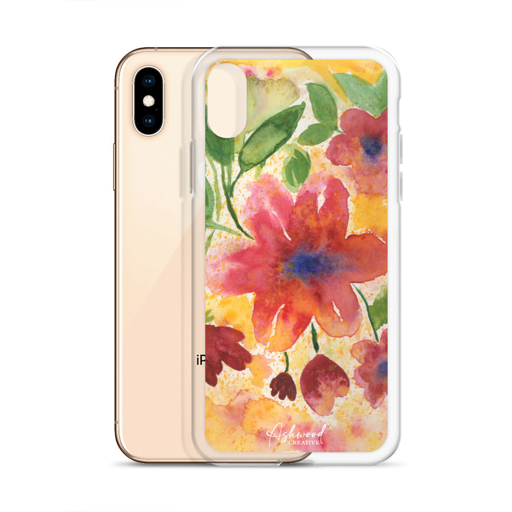 Watercolor Red Flowers Case for iPhone®