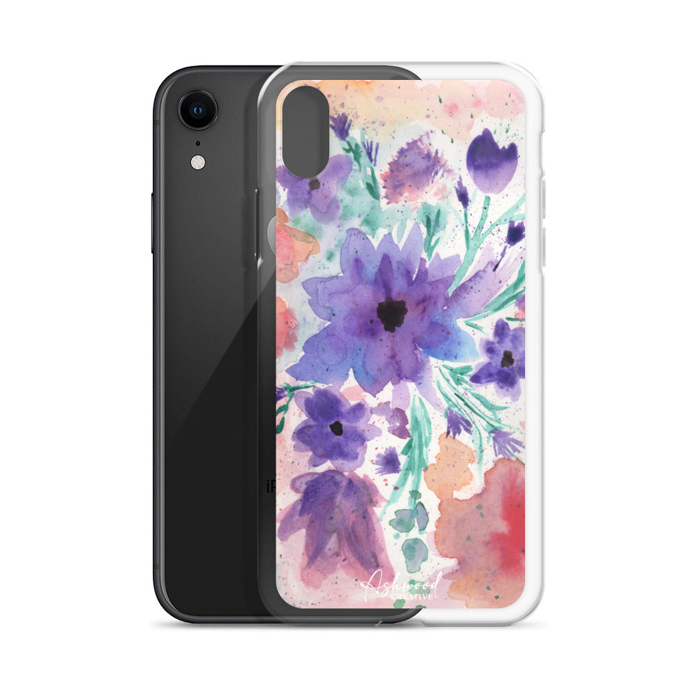 Watercolor Purple Flowers Case for iPhone®