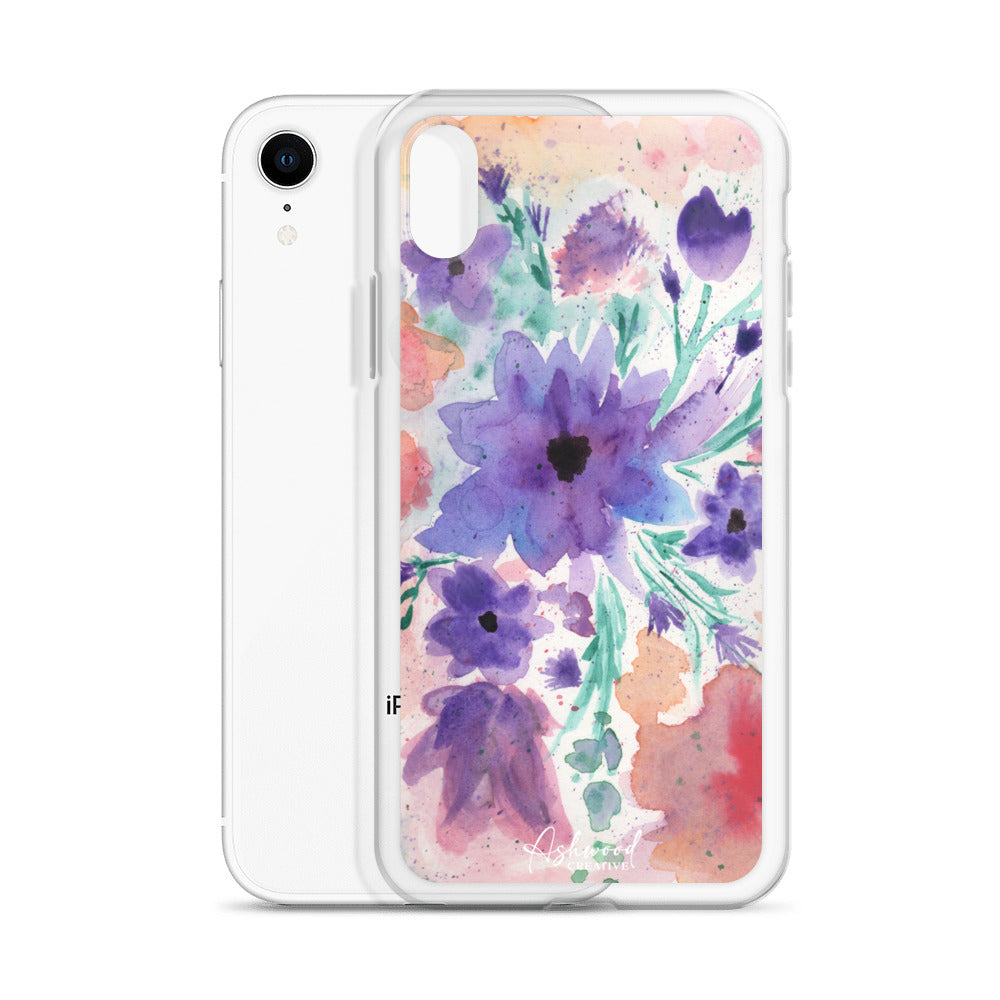 Watercolor Purple Flowers Case for iPhone®