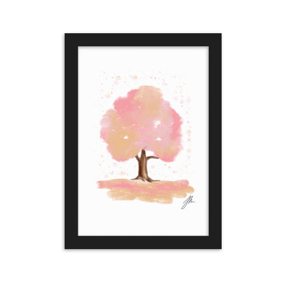 Pink Tree Framed matte paper poster