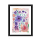 Watercolor Purple Flowers Framed matte paper poster