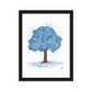 Blue Tree Framed matte paper poster