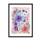 Watercolor Purple Flowers Framed matte paper poster