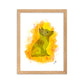 Yellow Fox Framed matte paper poster