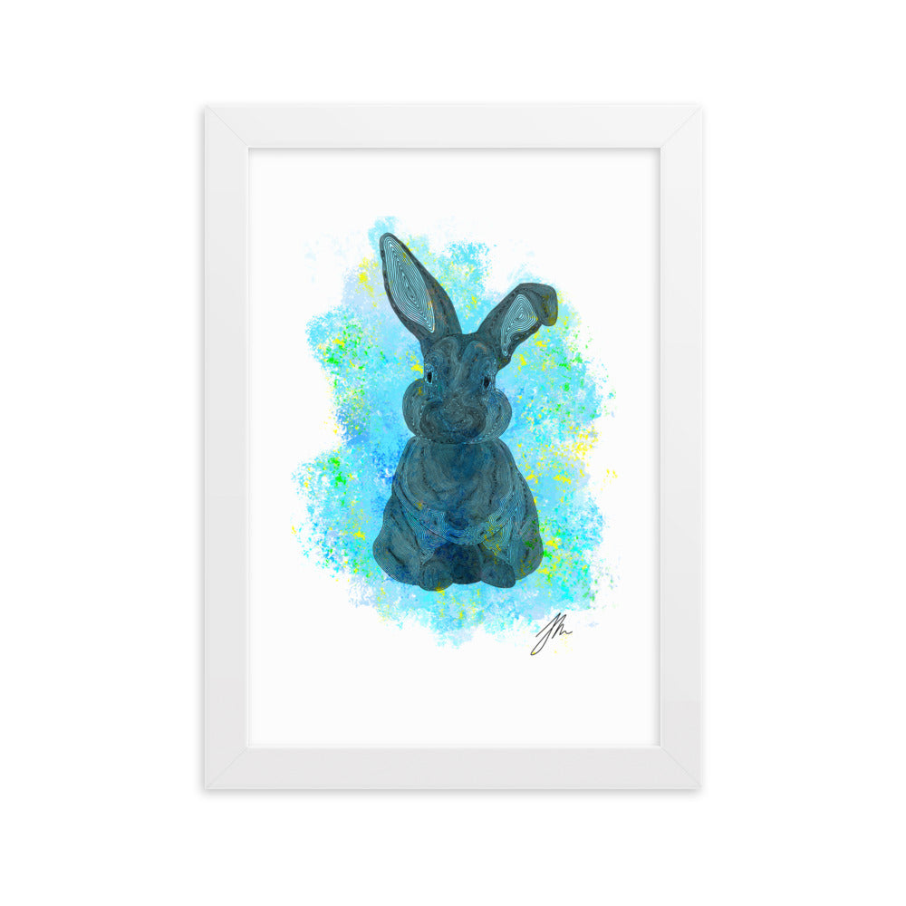 Blue Bunny Framed matte paper poster