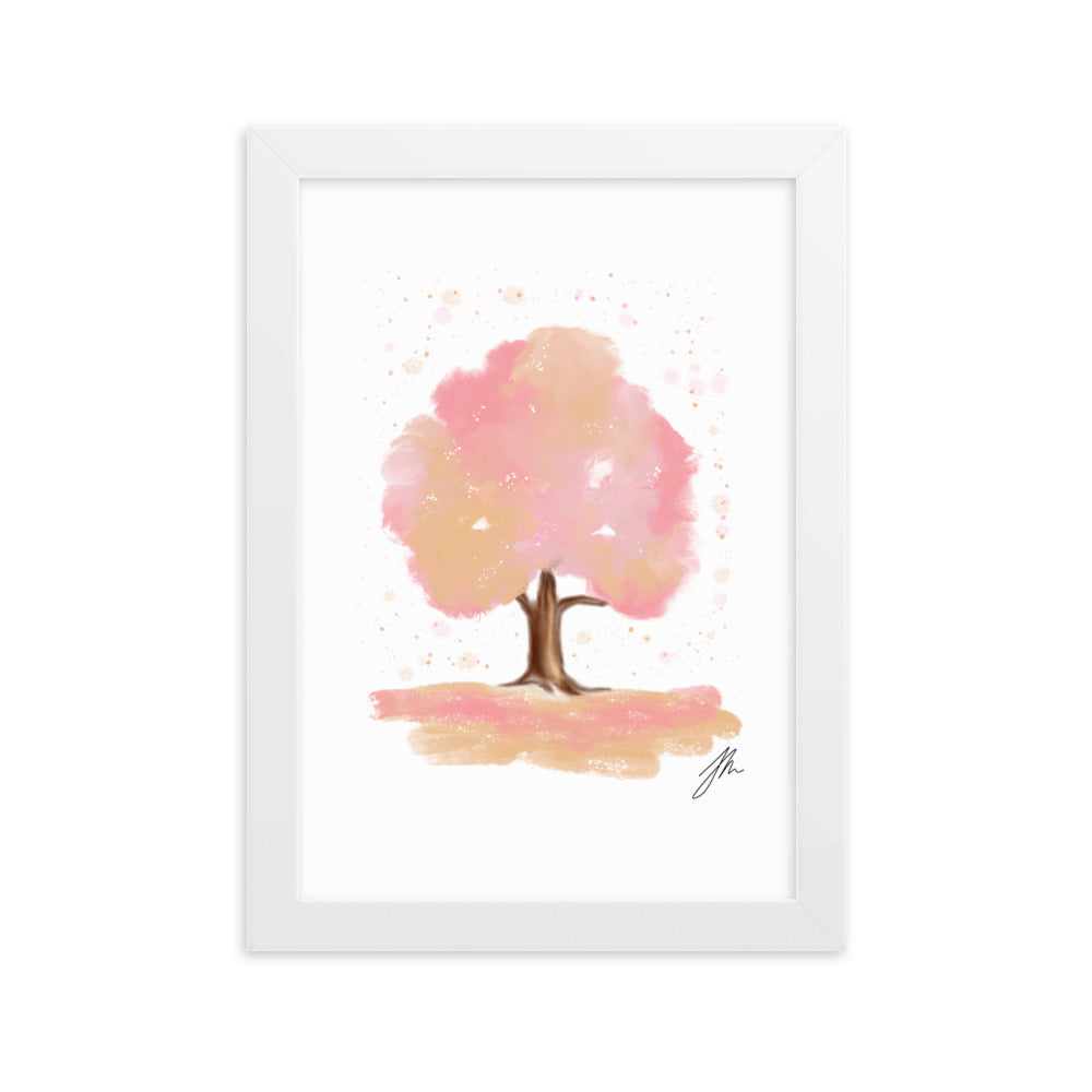 Pink Tree Framed matte paper poster