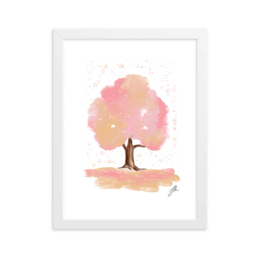 Pink Tree Framed matte paper poster