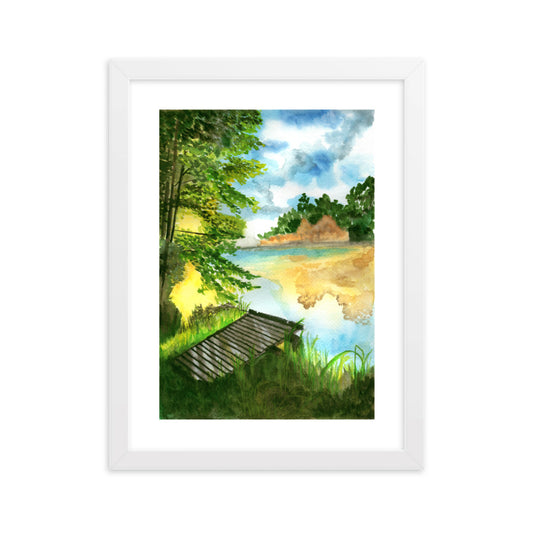 Summer Lake Framed matte paper poster