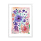 Watercolor Purple Flowers Framed matte paper poster