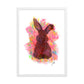 Red Bunny Framed matte paper poster