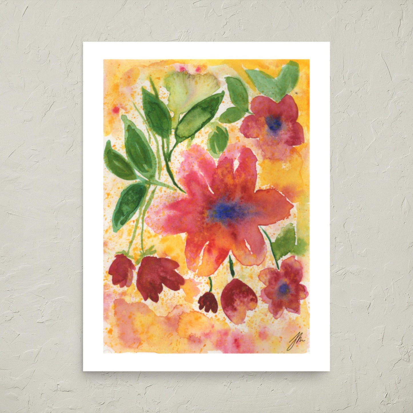 Red Watercolour Flower