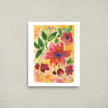 Red Watercolour Flower