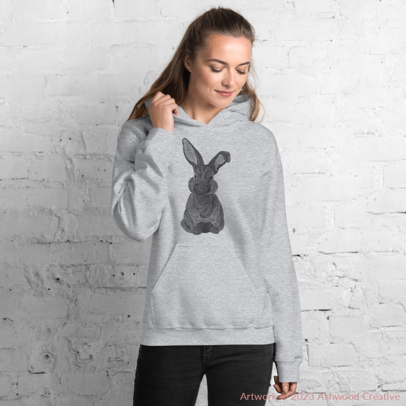 Black Bunny Unisex Hoodie Sport Grey / S