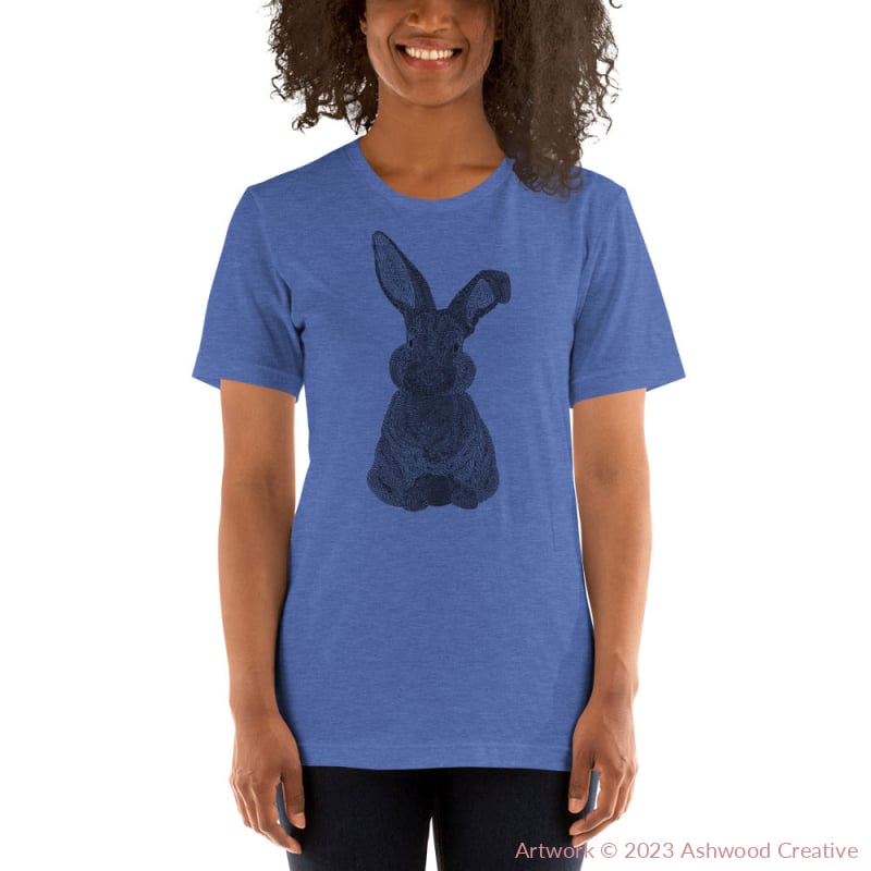 Black Bunny Unisex T-Shirt Heather True Royal / S