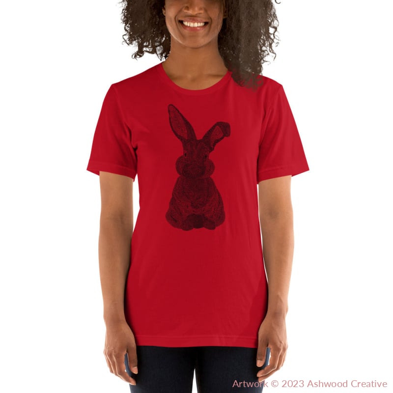 Black Bunny Unisex T-Shirt Red / S