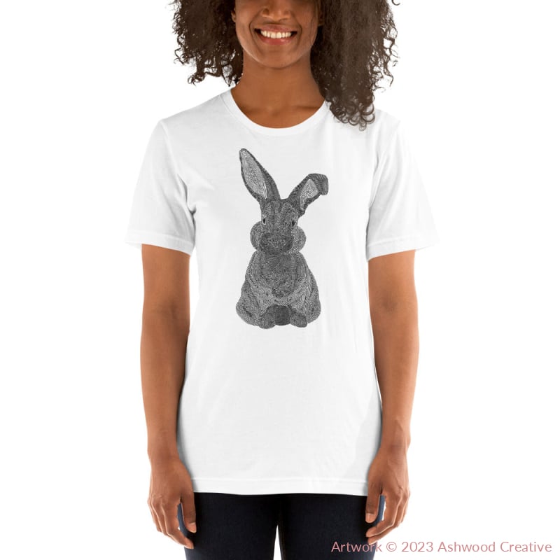 Black Bunny Unisex T-Shirt White / S