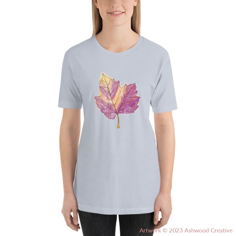 Purple Leaf Unisex T-Shirt Light Blue / S