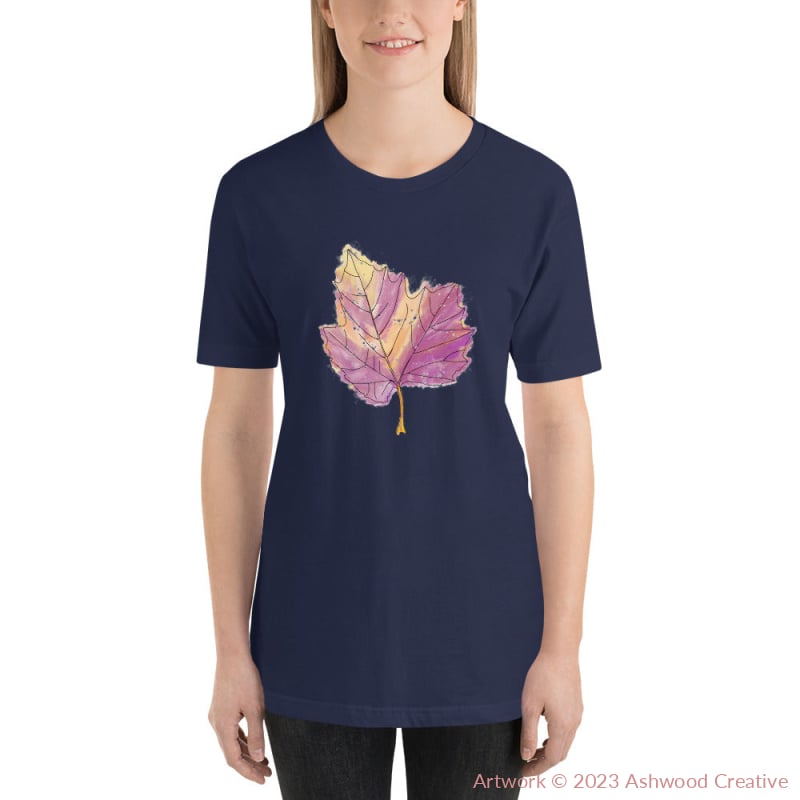 Purple Leaf Unisex T-Shirt Navy / S