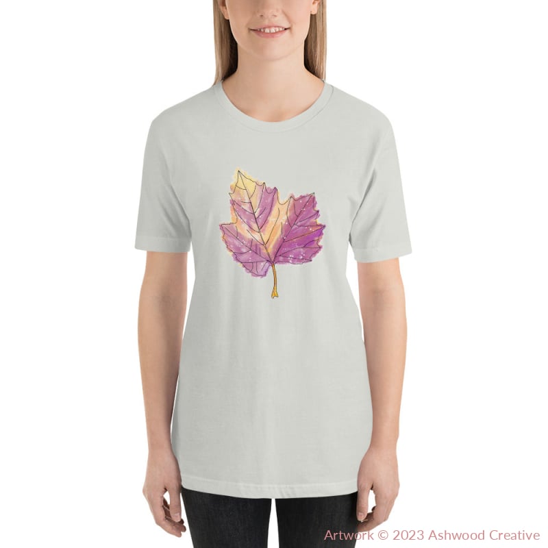 Purple Leaf Unisex T-Shirt Silver / S