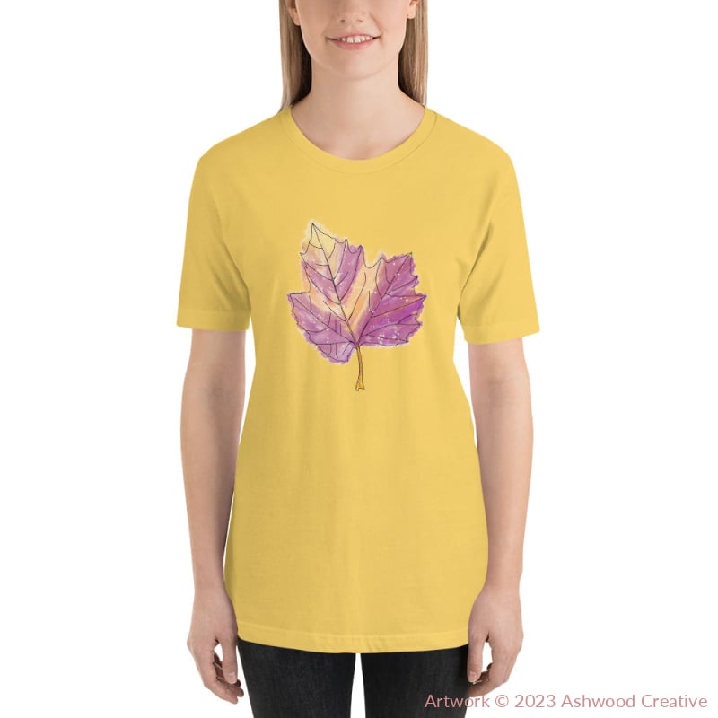 Purple Leaf Unisex T-Shirt Yellow / S