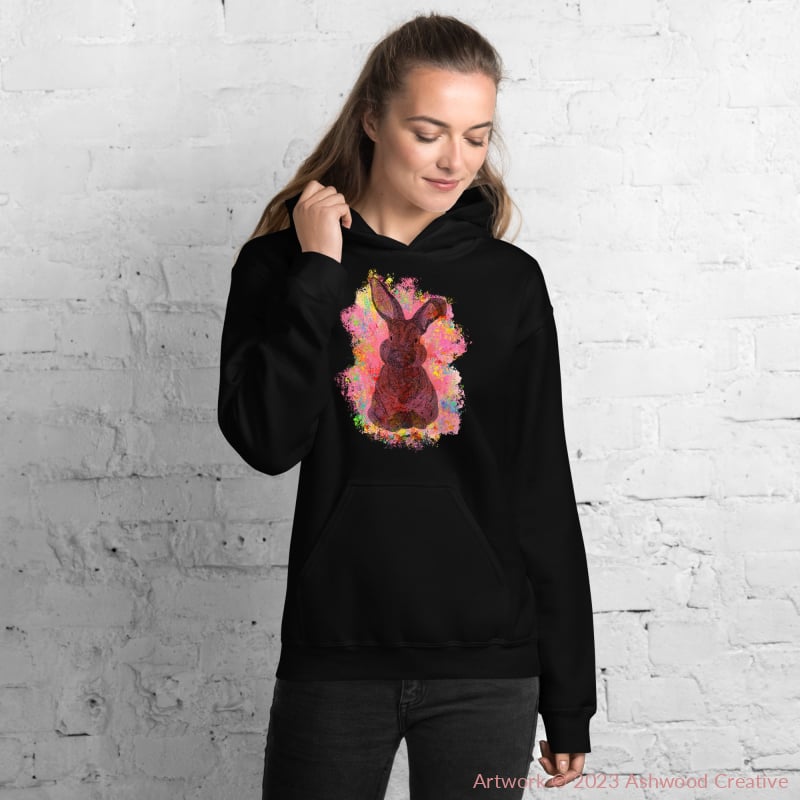 Red Bunny Unisex Hoodie - Ashwood Creative