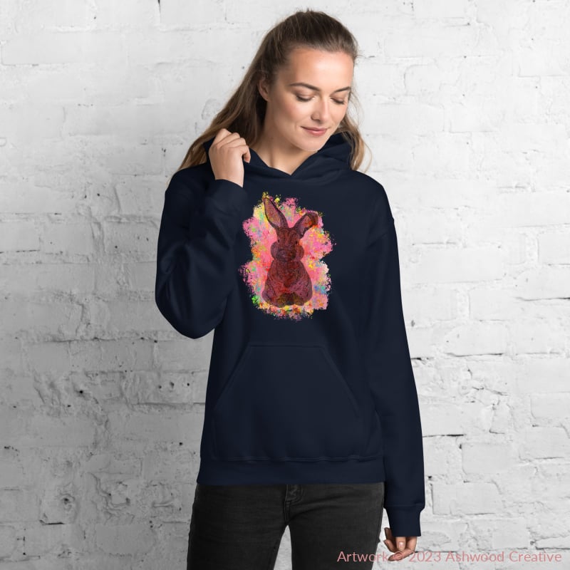 Red Bunny Unisex Hoodie - Ashwood Creative