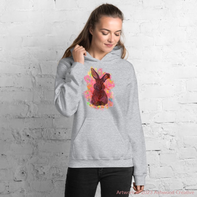 Red Bunny Unisex Hoodie - Ashwood Creative