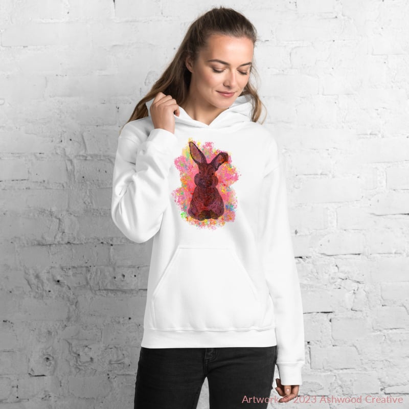 Red Bunny Unisex Hoodie - Ashwood Creative