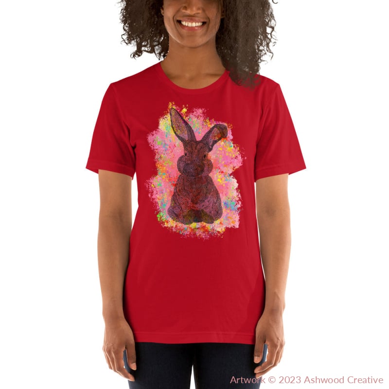 Red Bunny Unisex t-shirt - Ashwood Creative