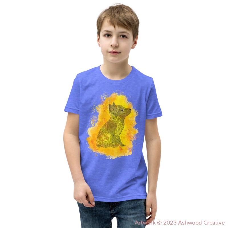 Yellow Fox Youth Short Sleeve T-Shirt Heather Columbia Blue / S T-Shirt